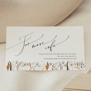 boho autumn wildflower | wedding website enclosure invitations