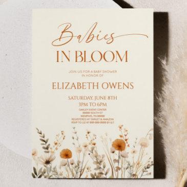 boho babies in bloom wildflower baby shower invitation