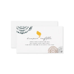 Small Boho Baby Chick Diaper Raffle Ticket Enclosure Invitations Front View