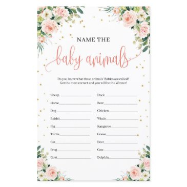 boho blush pink greenery gold baby animals game