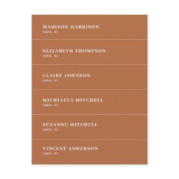 boho burnt orange wedding place name card