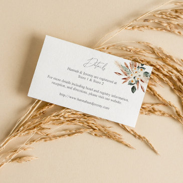 boho copper pampas grass floral details sm enclosure invitations