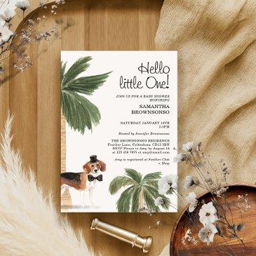 boho dog boy baby shower rustic beagle invitation