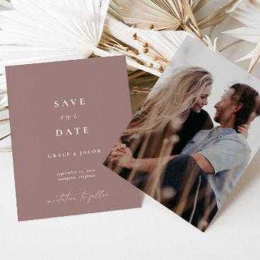 boho elegant modern dusty mauve save the date