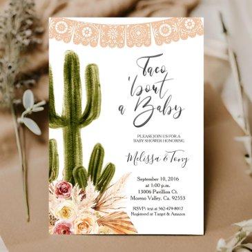 boho fiesta taco 'bout love baby shower invitation