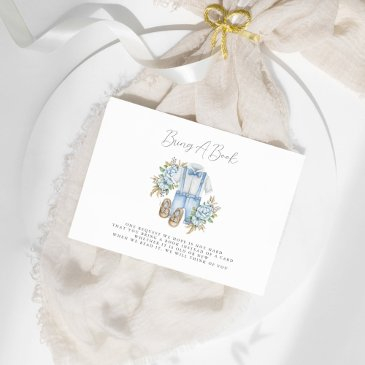 boho floral baby boy shower bring a book invitation