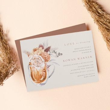 boho floral coffee bridal shower brunch invitation