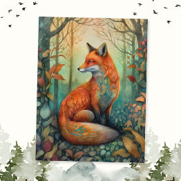 Small Boho Fox Postinvitations Front View