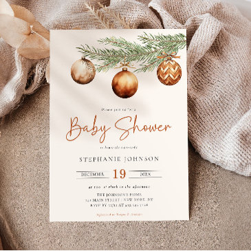 boho holiday baby shower winter invitation