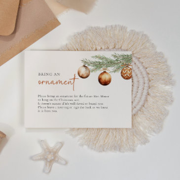 boho holiday bridal shower bring an ornament enclosure invitations