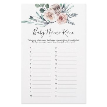 boho rose baby shower baby name race game