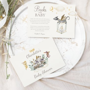 boho storybook dragon baby shower books for baby enclosure invitations