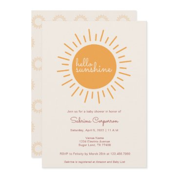 boho sunshine gender neutral baby shower invitation
