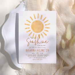 Small Boho Sunshine | Sun Themed Boy Or Girl Baby Shower Invitation Front View