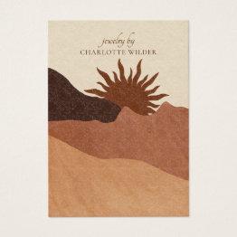 Small Boho Terracotta Sand Abstract Earring Display Invitations Front View