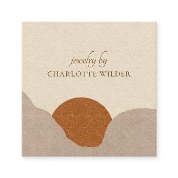 boho terracotta sand abstract handmade jewelry bus square business invitations