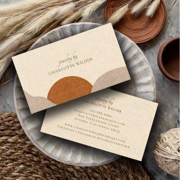 boho terracotta sand abstract handmade jewelry business invitations