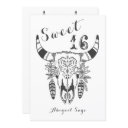 boho tribal skull bohemian sweet sixteen birthday invitation