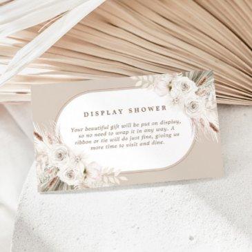 boho white and neutral dried floral enclosure invitations