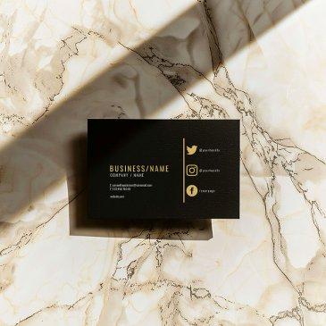 bold black and gold social media business invitations