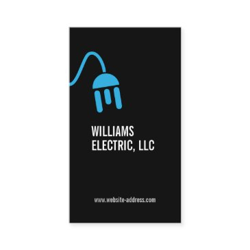 bold blue electrician logo modern business invitations