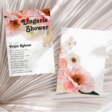 bold colorful floral | lingerie shower invitation