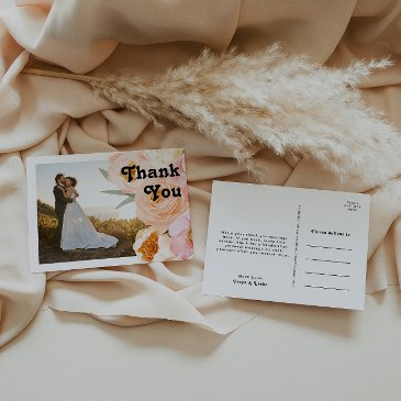 bold colorful floral | photo thank you postinvitations
