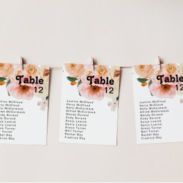 bold colorful floral | table number chart