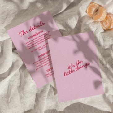 bold colorful retro funky modern wedding details enclosure invitations