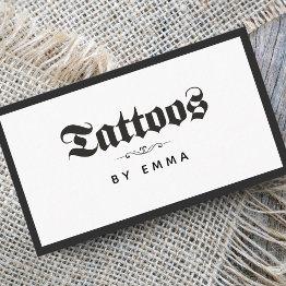 Small Bold Elegant Tattoo Artist Shop Salon Social Media Business Invitations Front View