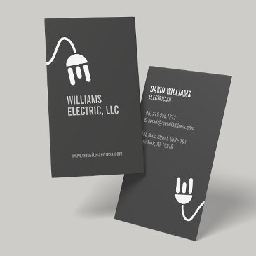 bold gray electrician modern business invitations