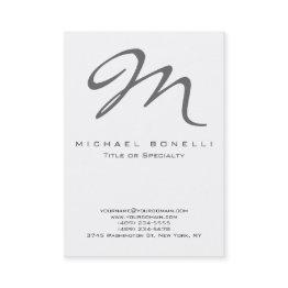 Small Bold Gray Monogram Calligraphy Business Invitations Front View
