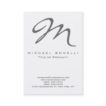 bold gray monogram calligraphy business invitations