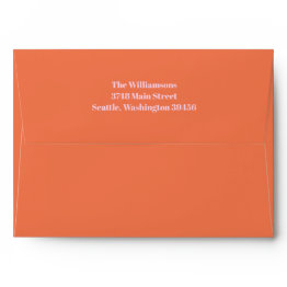 Small Bold Modern Simple Orange Pink 50th Birthday Party Envelope Front View