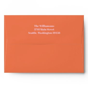 bold modern simple orange pink 50th birthday party envelope