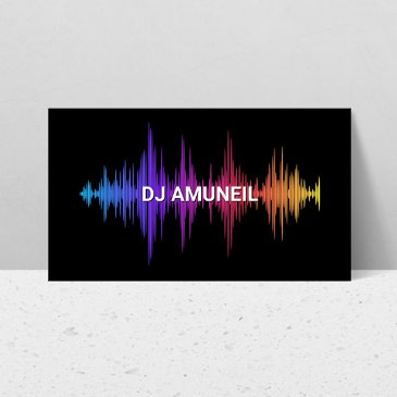 bold music waves multi-colored djs, audio business invitations