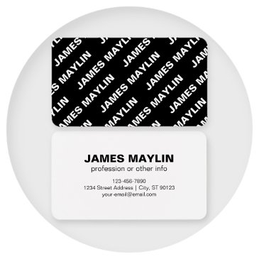 bold repeating editable name | simple black white