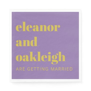 bold typography bright purple modern wedding napkins