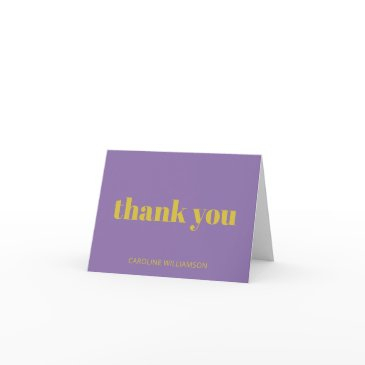 bold typography purple yellow modern birthday thank you invitations