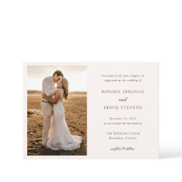 Small Bonnie Photo Elegant Wedding Invitation Front View