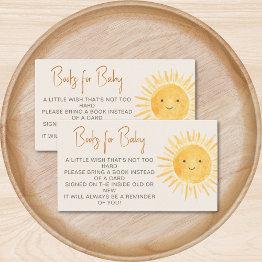Small Books For Baby Boho Sunshine Baby Shower Enclosure Invitations Front View