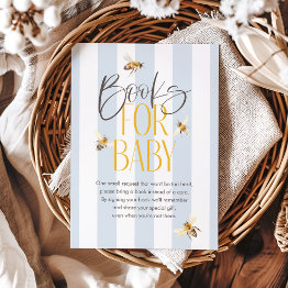 Small Books For Baby Mommy To Bee Blue Baby Shower Enclosure Invitations Front View
