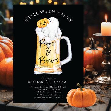 boos and brews halloween party invitation
