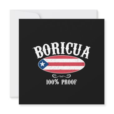 boricua 100% puerto rico greeting invitations (flat)
