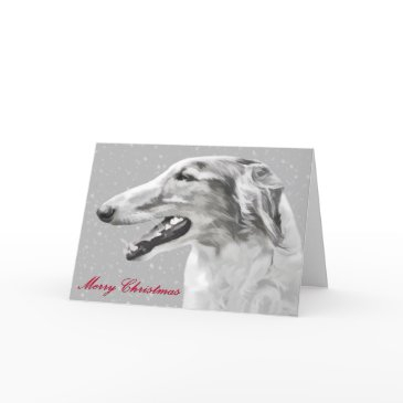 borzoi christmas greeting invitations