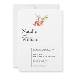 Small Botanical Boho Pomegranate | Wedding Invitation Front View