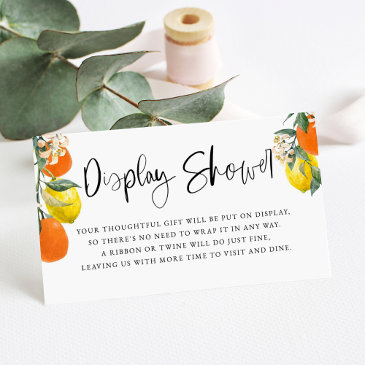 botanical orange and lemon garland display shower enclosure invitations