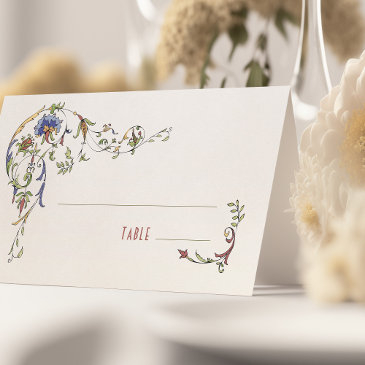 botanical victorian wedding table tent invitations