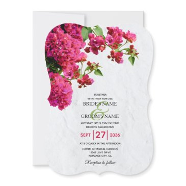 bougainvillea mediterranean greek island wedding invitation