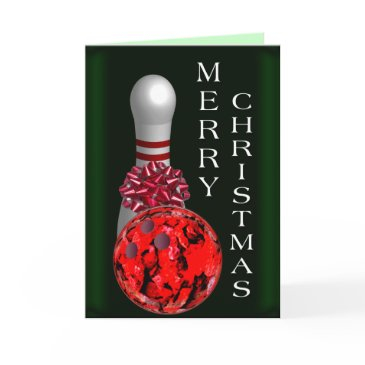bowling christmas holiday invitations